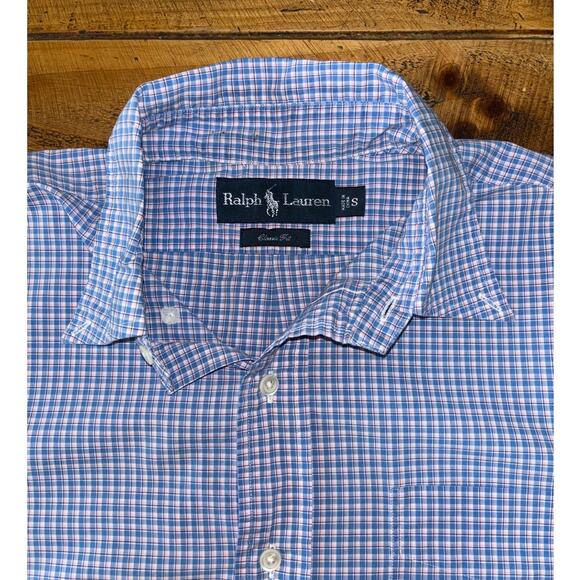 Ralph Lauren Mens Light Blue Plaid Long Sleeve Button Down Dress Shirt Small - Picture 6 of 6